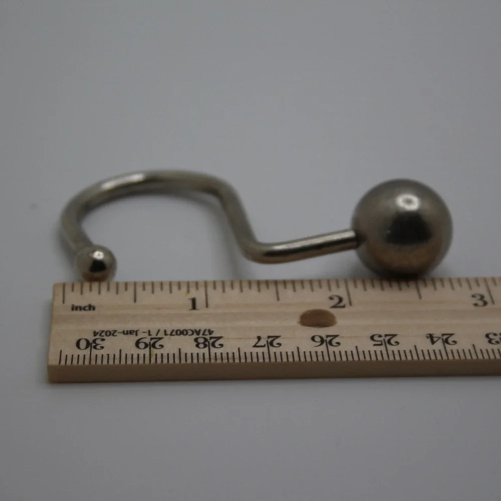 Vintage Metal Shower Curtain Hooks with Ball Ends - Set‎ of 9